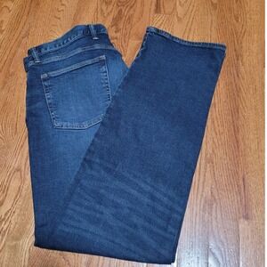 Gap Denim Straight Leg Jeans Size 36X 34 Dark‎ Wash
